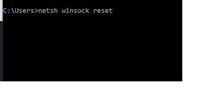 windows cmd netsh winsock reset