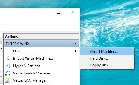 Creating Virtual machine with Hyper-V interface