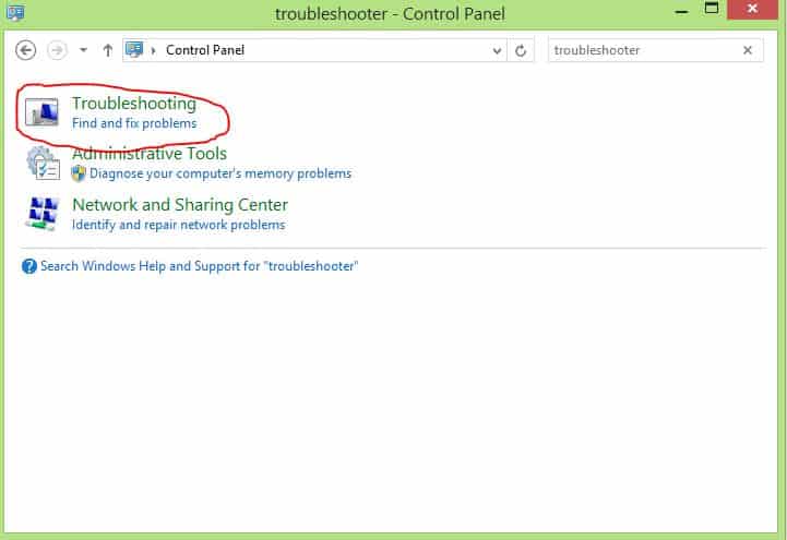 Trobleshooting Button on Control Panel