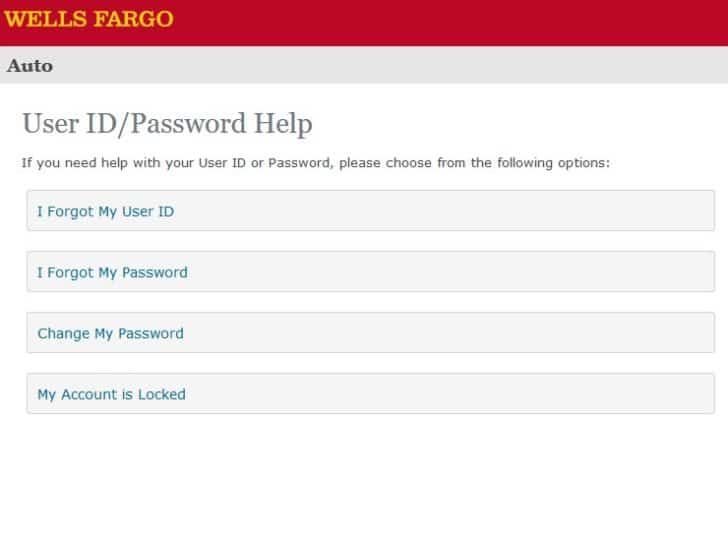 Wells Fargo Dealer Services Forgot Password or User ID