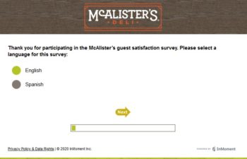Talktomcalisters – www.talktomcalisters.com McAlister’s Deli Survey